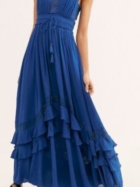 Free People Santa Maria Blue Maxi Dress - Women's Elegant Summer Dress